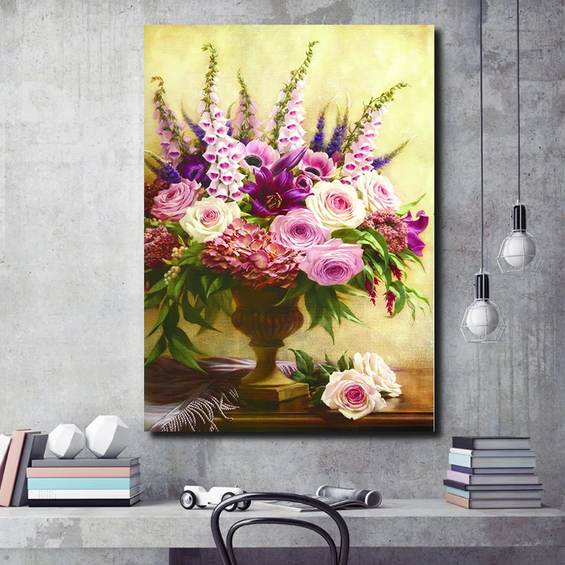 Домашний вход возле двери цветы канвы Масляные картины настенные гостиная