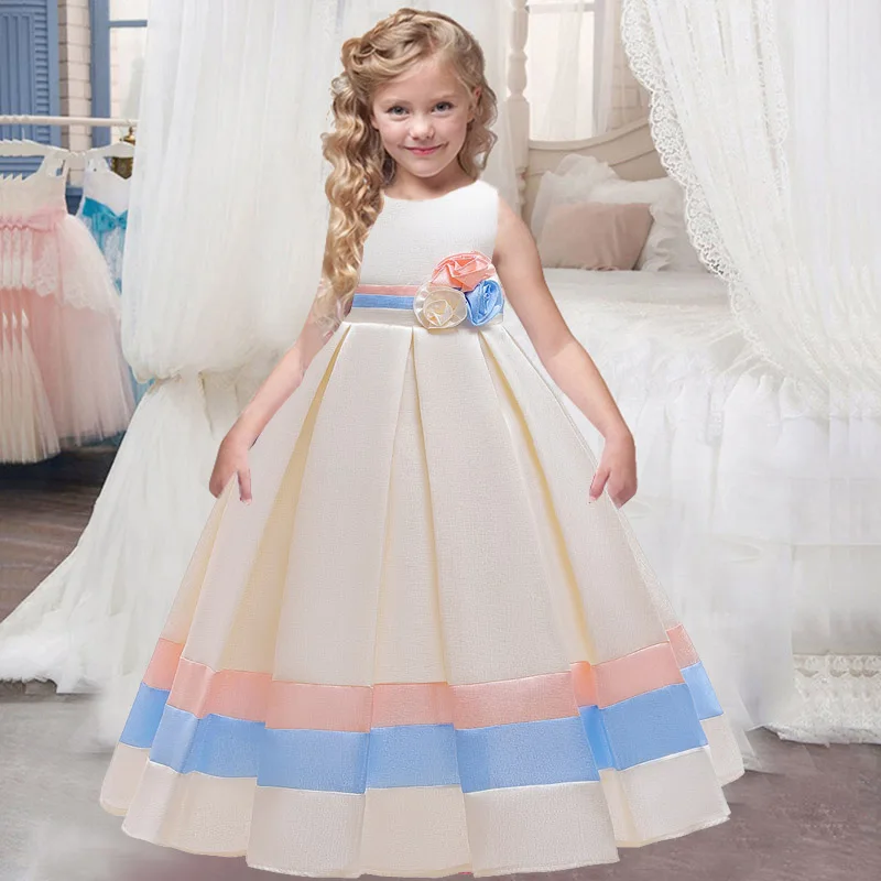 Flower Princess Kids Clothing Elegant Lace Tutu Girls Dresses for Children Party Wedding Custumes 4-14 Years | Детская одежда и