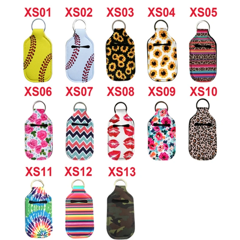100pcs/lot Neoprene Hand keyring 30ML Sanitizer Bottle Holder Keychain Bags Key Rings soap 10*6cm | Дом и сад