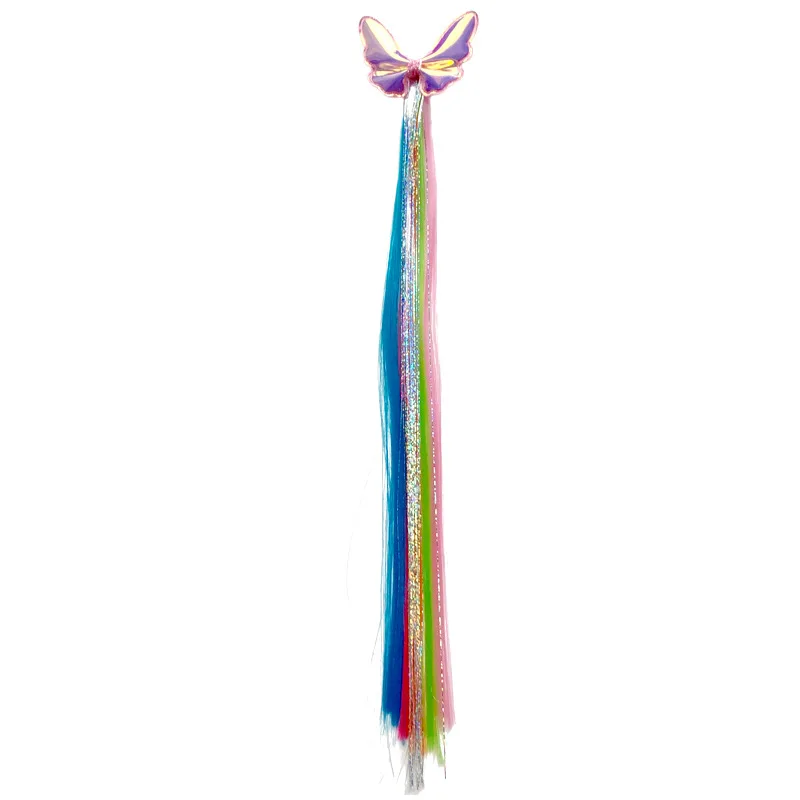 CN 10 Pces/lots Unicorn Hair Clips With Long Wig For Girls Kids Handmade Princess Cartoon Hairpins Children Hair Accessories