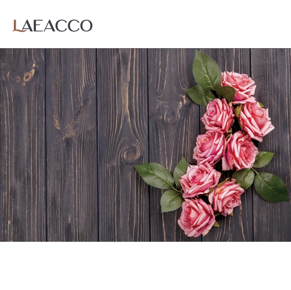 

Laeacco Gray Wood Backgrounds For Photography Watercolor Blossom Flower Spring Baby Portrait Photographic Backdrops Photo Studio