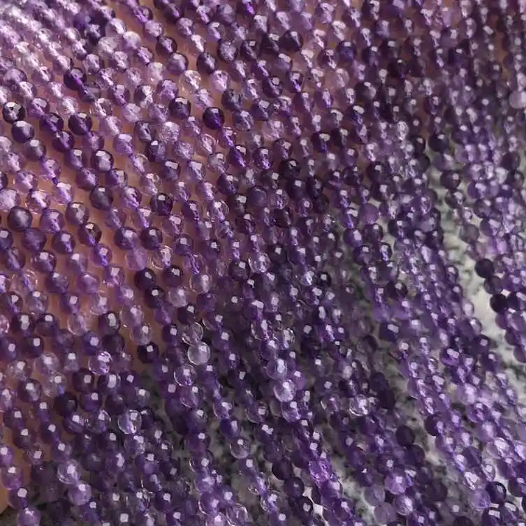 Amethyst Граненые 2 мм бусины из натурального камня розовый кристалл кварца лазурит Агаты драгоценные камни бусины для самостоятельного изготовления ювелирных изделий браслет ожерелье - Цвет: Amethyst