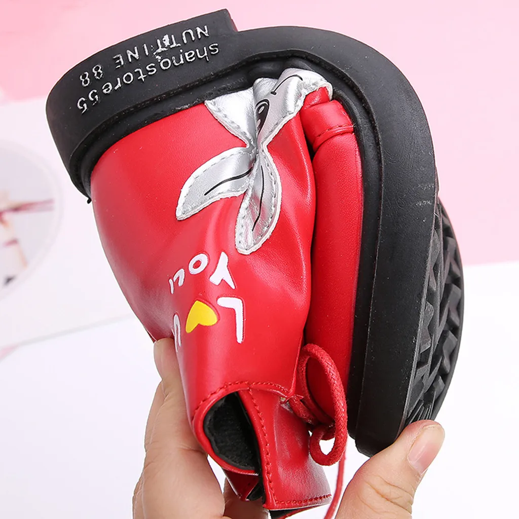 winter boots Children Baby toddler girl boots princess Cartoon Shoes Leather Winter Cotton Warm winter boots kids#Y3