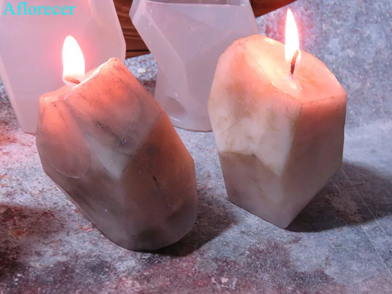 3D форма для свечей из камней правильной геометрической формы силиконовая DIY