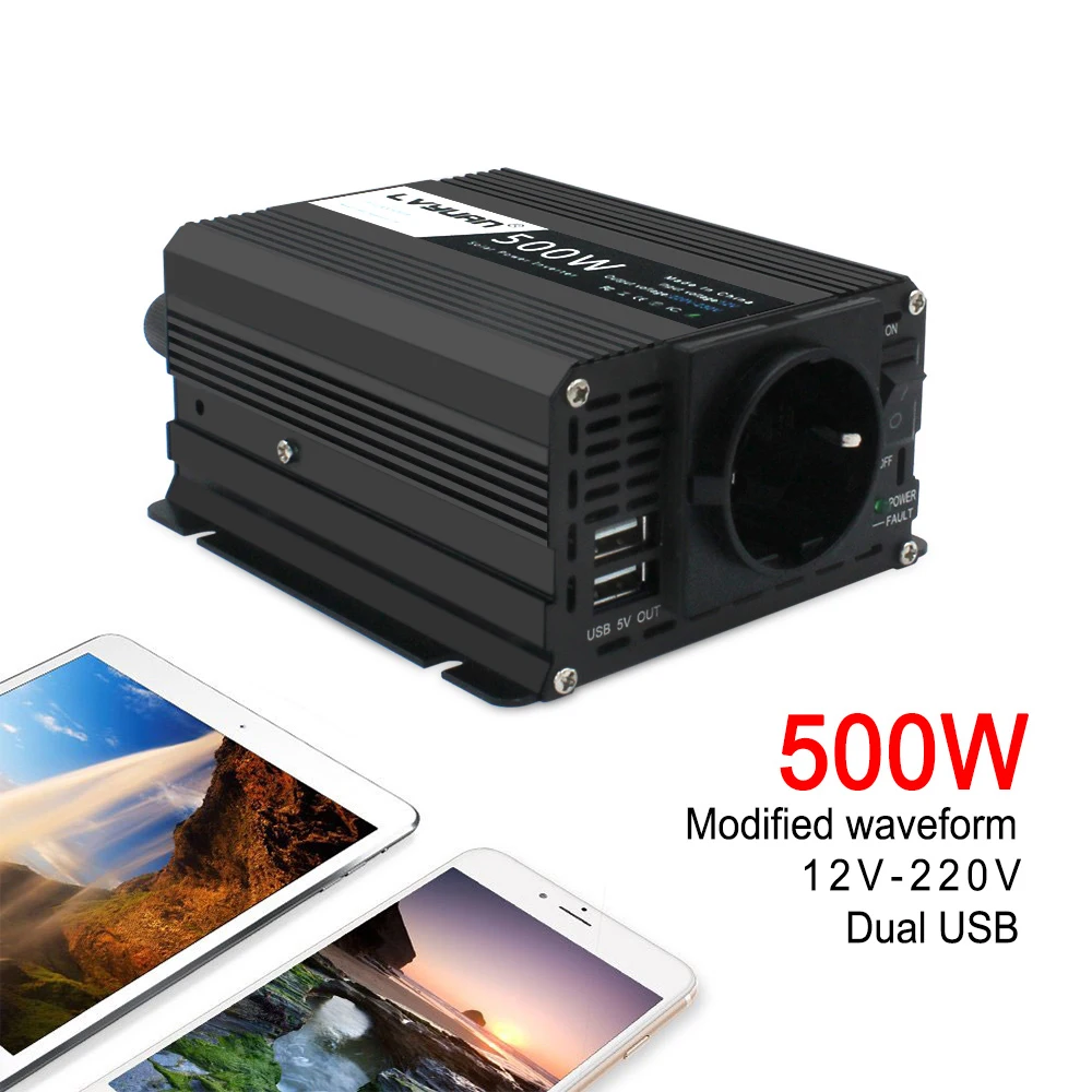 Усилитель мощности инвертор 1000 Вт ЕС Автомобильный Инвертор солнечной энергии