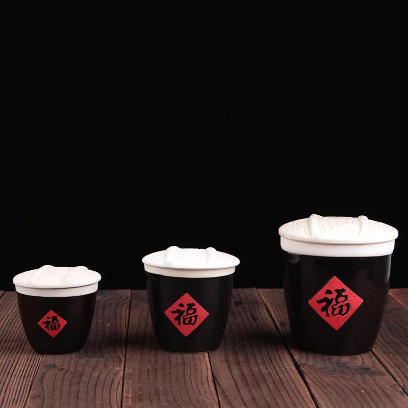 Креативный керамический цилиндр благословения с крышкой маленький резервуар