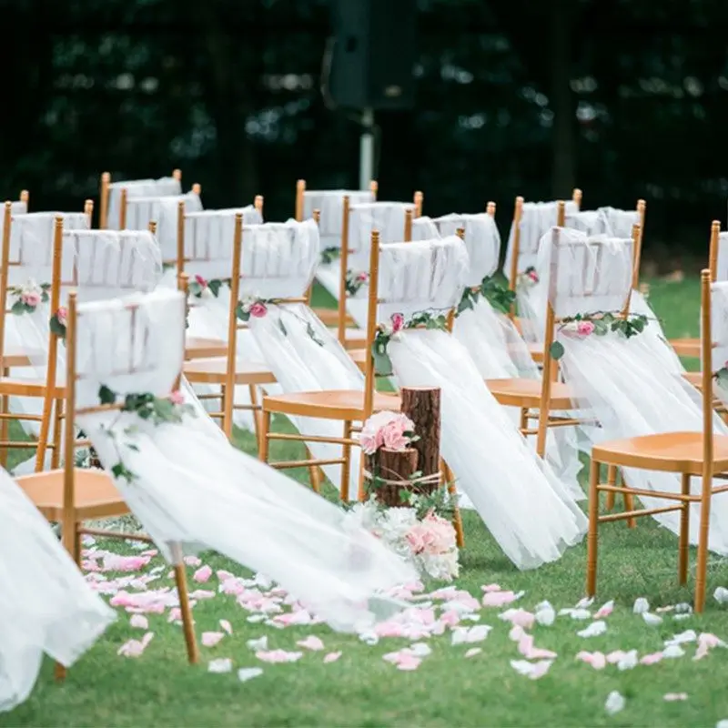 

5M/10M Birthday Party Decorations Tulle Wedding Organza Roll Sheer Crystal Fabric Mariage Yarn Wedding Decoration Home Decor