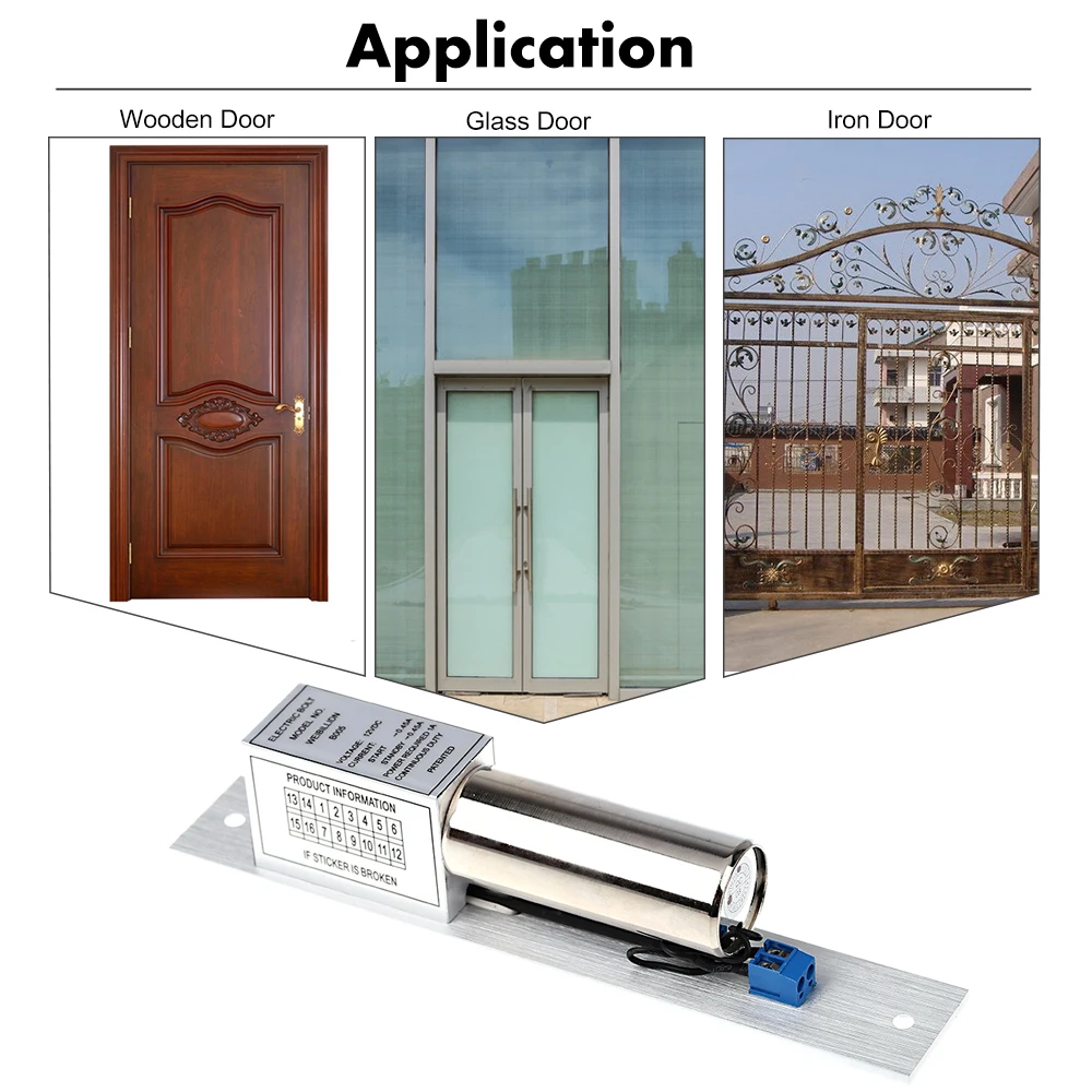 Электрический дверной замок с откидным болтом постоянный ток 12 В магнитный