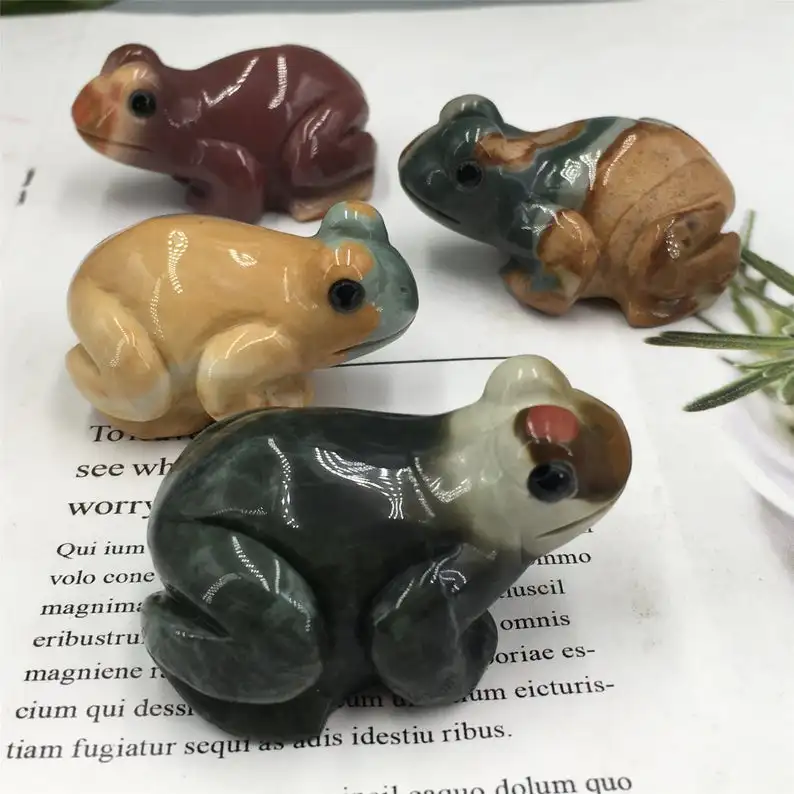 1 шт. натуральная Океаническая яшма кристалл кварца лягушка украшение дома Рейки