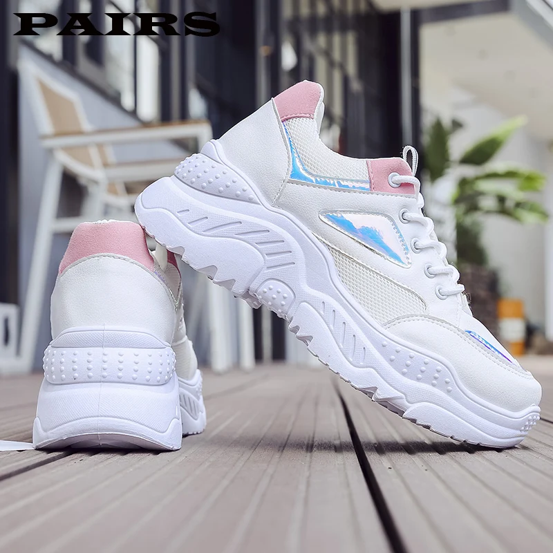 Женские кроссовки на платформе 3 5 см шнуровке повседневные вулканизированные