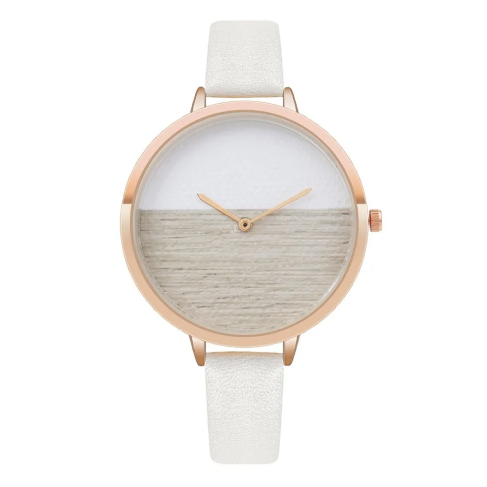 Женские наручные часы Pd394 модный контрастный ремешок круглый чехол подарок