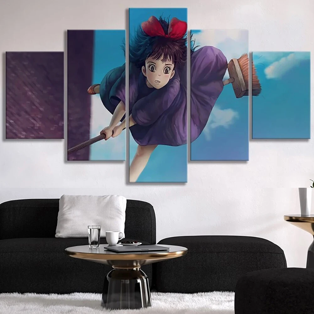 

5 Pieces Wall Art Canvas Painting Anime Character Poster Modern Living Room Home Modular Decoration Framework Pictures