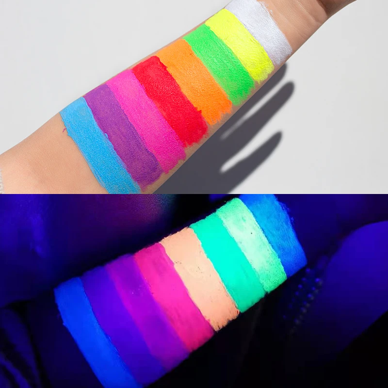 

8 Colors Neon Eyeliner Pen Fluorescent Water Liquid Eyeliner Pencil UV Light Pastels Pastel-Black Light Glow Eye Makeup Cosmetic