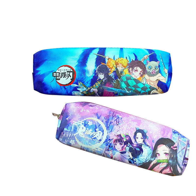 

Anime Demon Slayer: Kimetsu no Yaiba Pencil Bag Zipper Canvas Students Pencil Bag Wallet Storage Bag Stationery Random Style 1PC