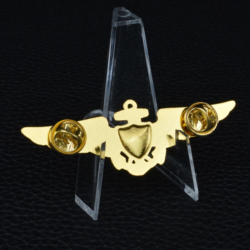 Американский промежуточный пилот позолоченный металлический значок креативный