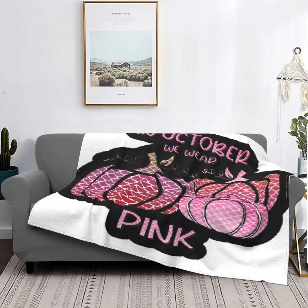 

In October-Manta a cuadros de calabaza rosa para el hogar, colcha de ropa de cama, manta de Anime con capucha, textil de lujo, 5
