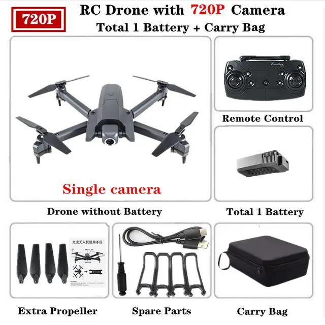 Радиоуправляемый Дрон Квадрокоптер с 4K HD WiFi FPV камерой режим удержания высоты