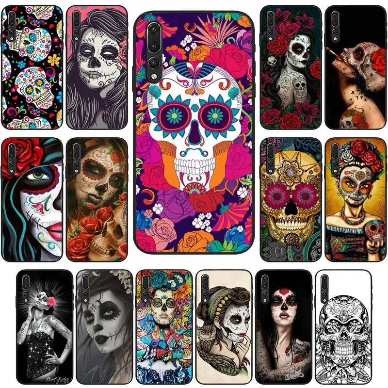 

Zororong Mexican Catrina Skull Girl Phone Case For Xiaomi Redmi NOTE 7 8 9 A PRO K20 30 PRO