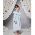 Милое платье принцессы для девочек мятно-зеленые ночные рубашки. Винтажная детская ночная рубашка с бантом, рубашки, одежда для сна, детская одежда