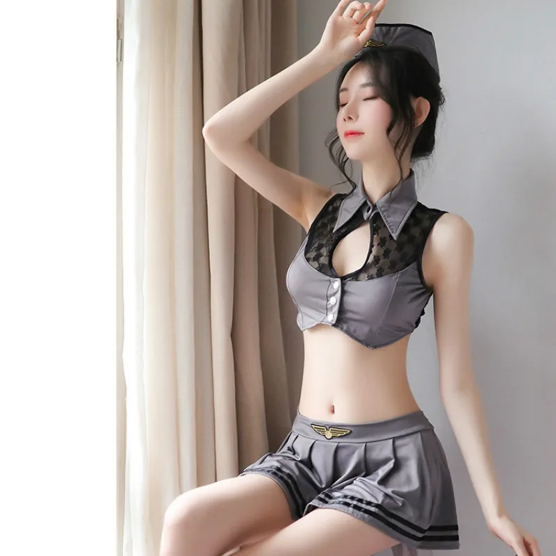 Униформа стюардессы женское сексуальное Эротическое белье Аниме Косплей