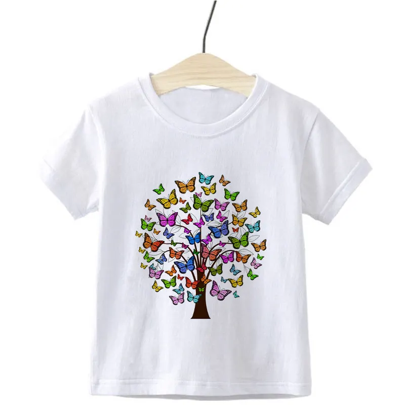 

New Girls Clothes Magic Wishing Tree Unisex Kids T Shirt Streetwear Boys T Shirts O-neck Cartoon Printed Baby Girl Tops Casual