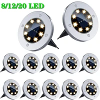 14pcs solar powered ground light waterproof garden pathway deck lights with 81220 led lamp for home yard driveway lawn road