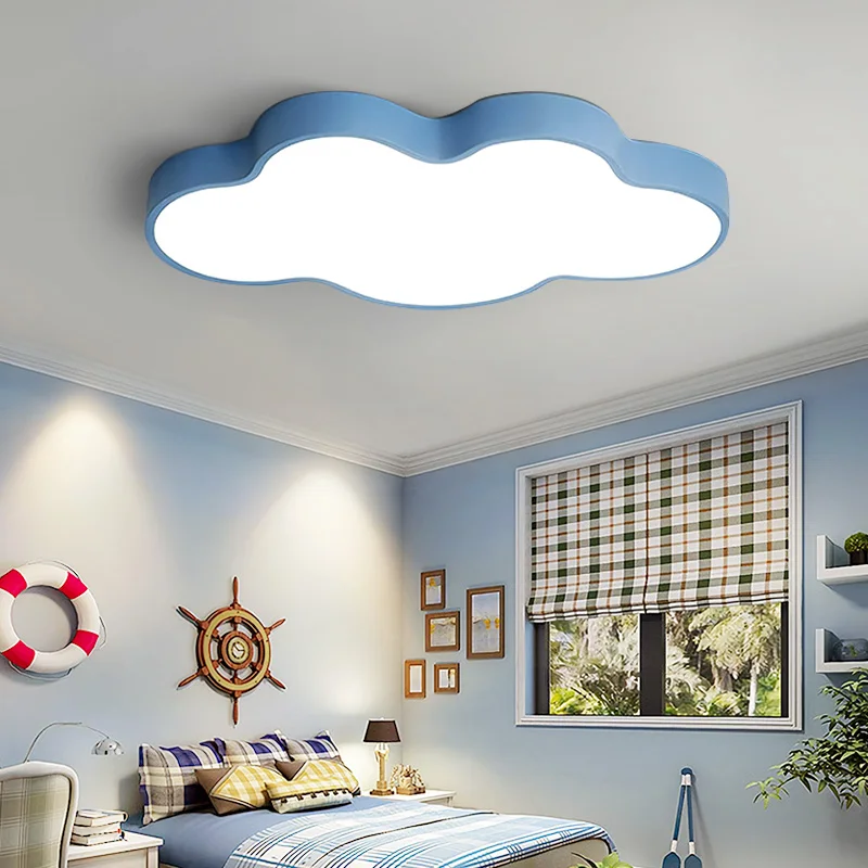 Iluminación de techo para habitación de niños y niñas, dibujo de nube lámpara de luz Led de techo