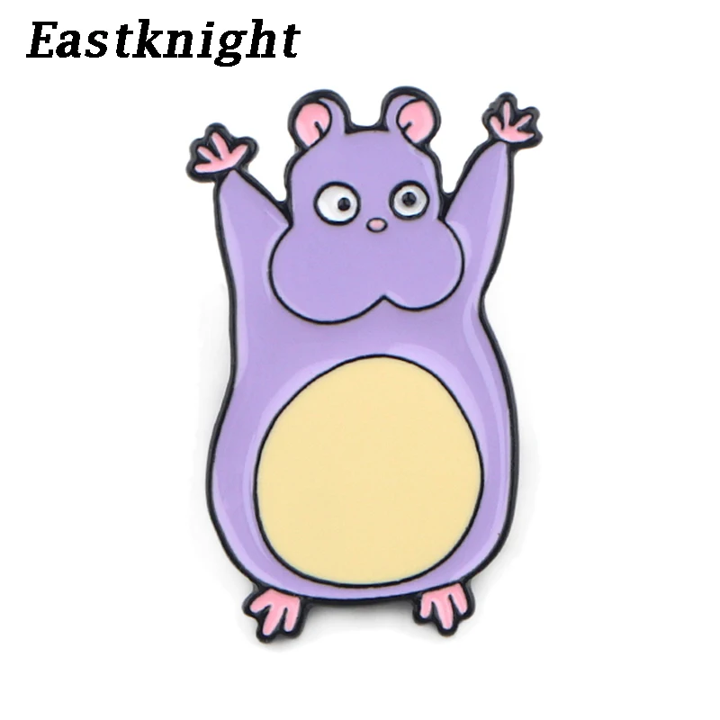 K368 забавная фиолетовая мышь мультфильм ювелирные изделия металлические