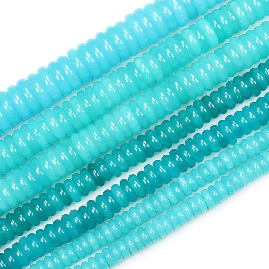 Натуральный Синий Амазонит нефрит 2-14 мм бусины Рондель 15 дюймов для изготовления