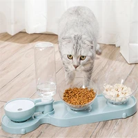 cat bowls with raised stand three pets feeding food bowl non slip puppy feeder dog drinking water dish pet kitten plastic bowls