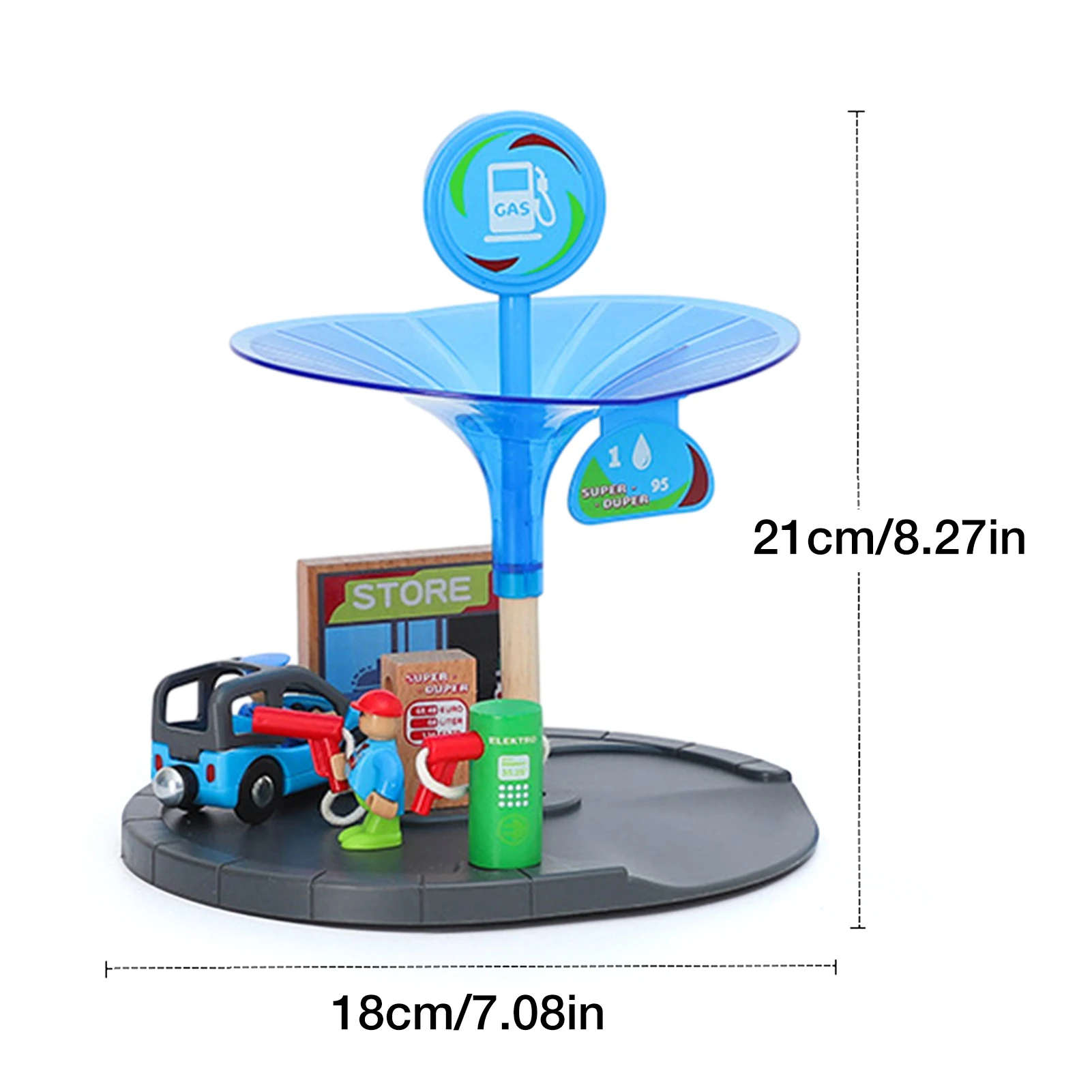 

Simulation Car Toy Gas Station Model Display Traffic Scene Toy Mini Car Toy Compatible With Wooden Track Educational Toy