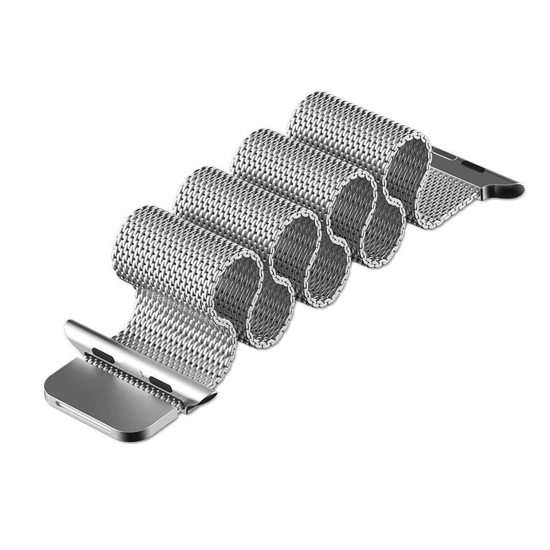 silver Milane петля браслет из нержавеющей стали ремешок для Apple Watch series 3 2 1 38 мм 42 мм браслет ремешок для i watch series 5 4 40 мм 44 мм - Цвет: silver