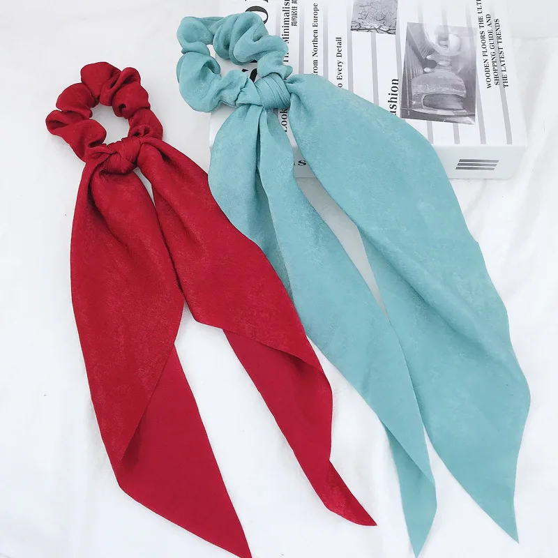 Одноцветные винтажные резинки для волос модные ленты девочек трикотажные