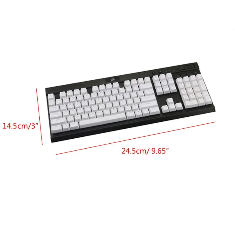 Черные черные белые клавиши с двойной подсветкой PBT 104 светящиеся сверху