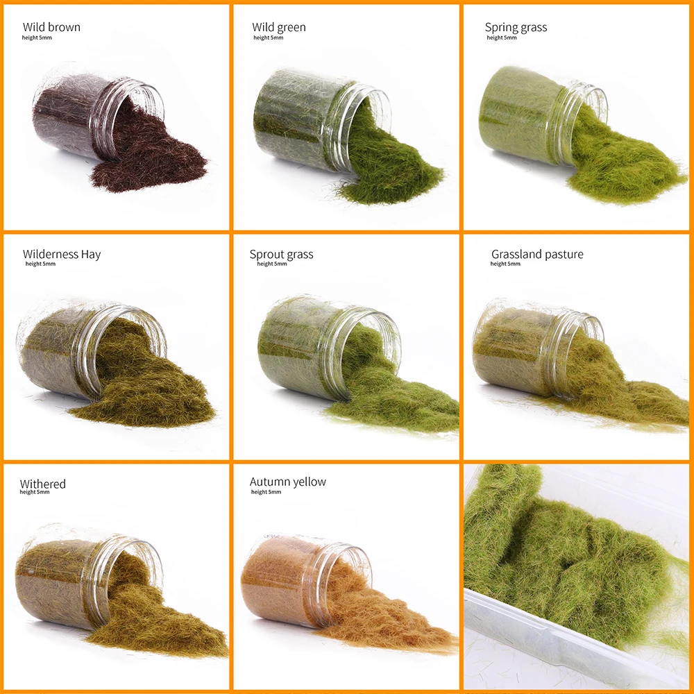 

3-8MM Artificial Static Grass Nylon Lawn Turft For Diorama Resign Modeling Game Hobby Terrain Scene Materials