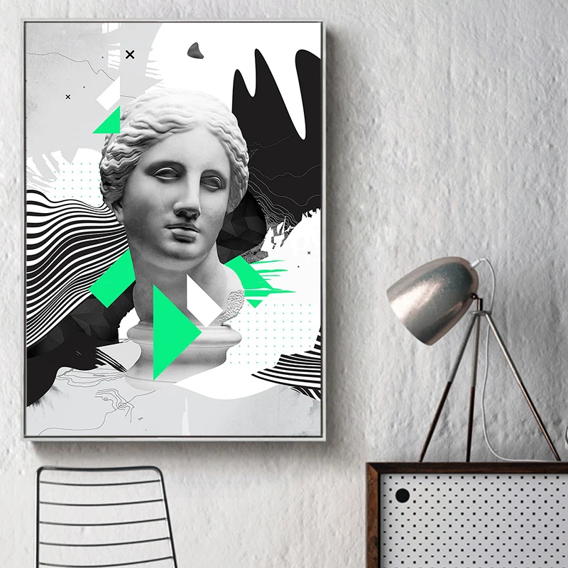 Скульптура Давида холст живопись черно белые плакаты и принты настенные