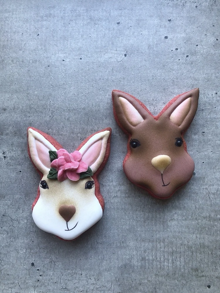 KENIAO Spring Easter Bunny Face Cookie Cutter 8.8*7.3cm Biscuit Fondant Pastry Sandwich Mold Stainless Steel Large Cooki | Дом и сад