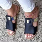 Сандалии женские из экокожи, Босоножки с открытым носком, без застежки, Повседневная Удобная Летняя обувь на плоской подошве, 2021