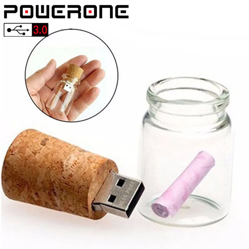 Флеш-накопитель POWERONE usb 3 0 в виде бутылки для желаний 4 ГБ 16 32 64 128 плавающая бутылка