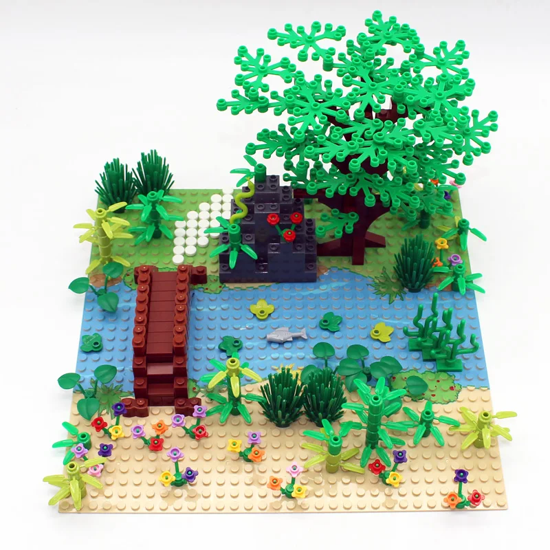 Военная серия тропический лес садовый завод MOC сцена аксессуары DIY модель