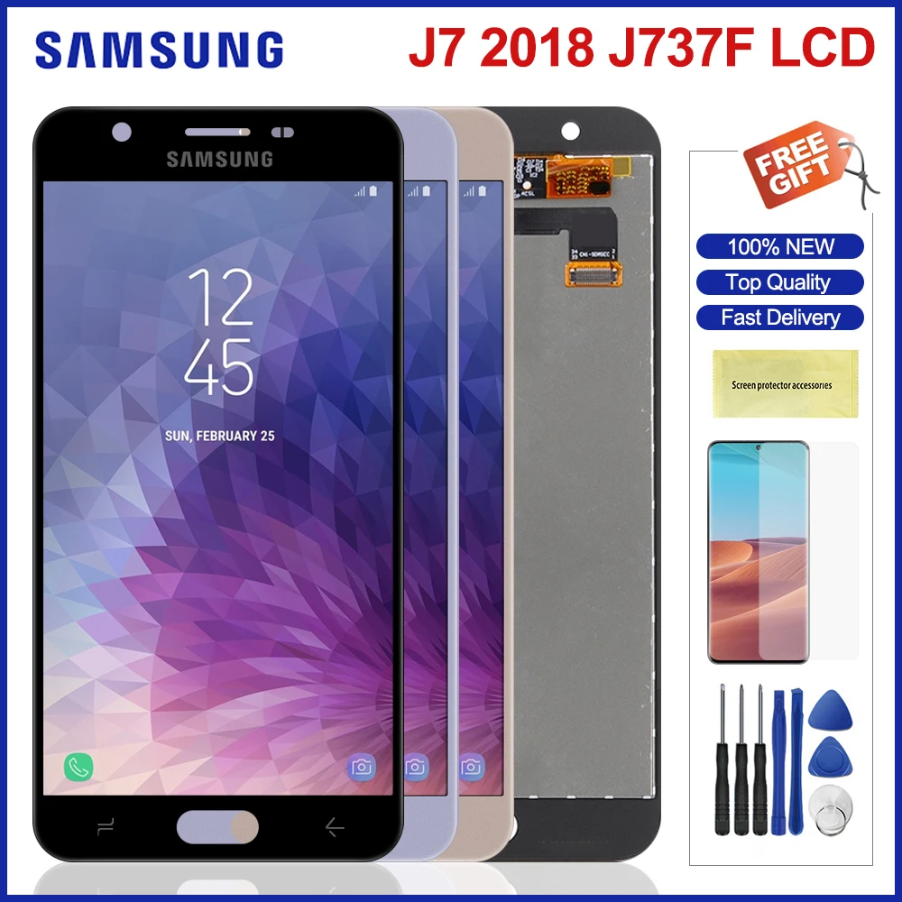 ЖК дисплей J737 для Samsung Galaxy J7 2018 сменный с сенсорным экраном и дигитайзером J737F