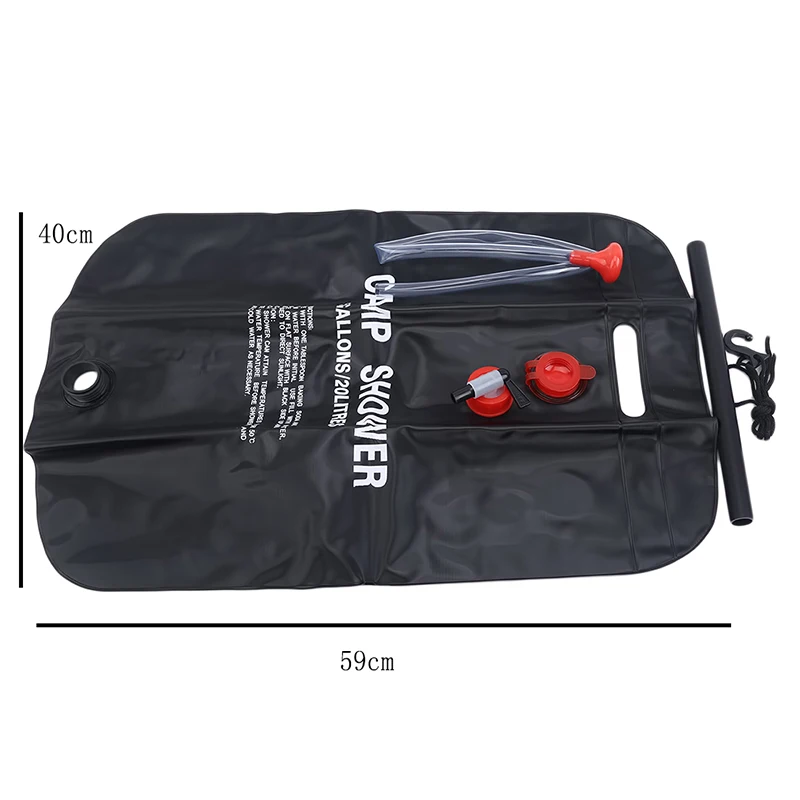 

20L Water Bag Foldable Solar Energy Heated Camp PVC Shower Bag Outdoor Camping Travel Hiking Climbing BBQ Picnic Water Storage