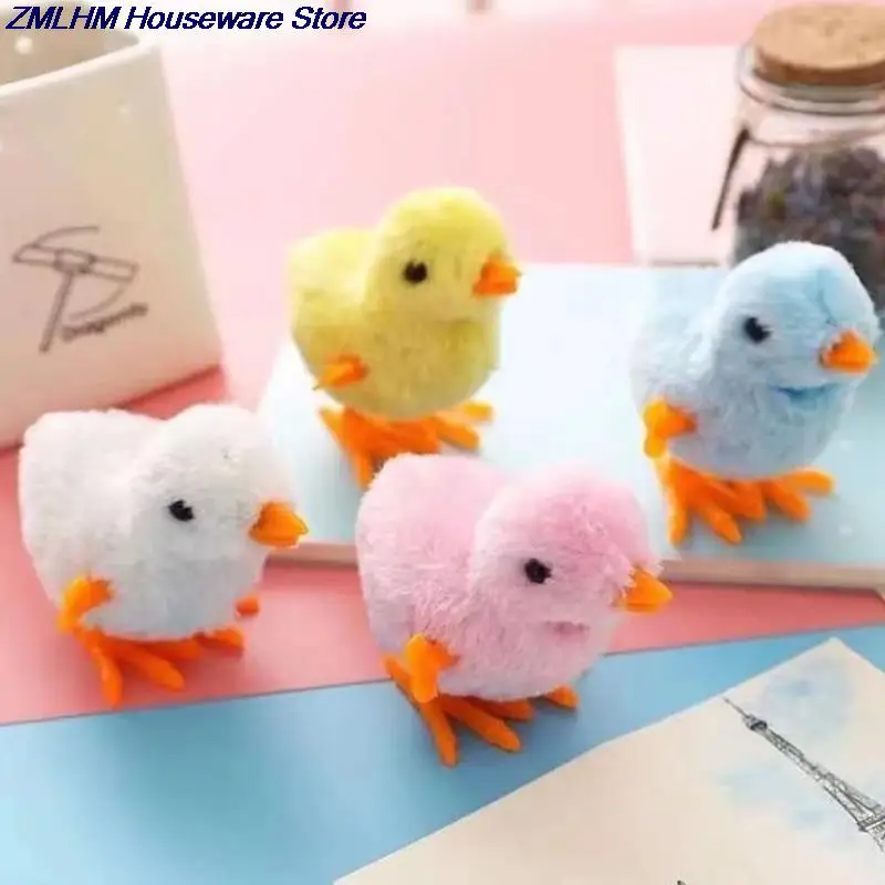 

Cartoon Plush Chicken Clockwork Cat Interative Playing Toy Wind Up Chick Kitten Supplies Pet Cat Toys Jumping Walking Hopping