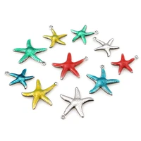 20pcs stainless steel small starfish star sea enamel shell beach charms lovely diy pendant necklace bracelet jewelry making