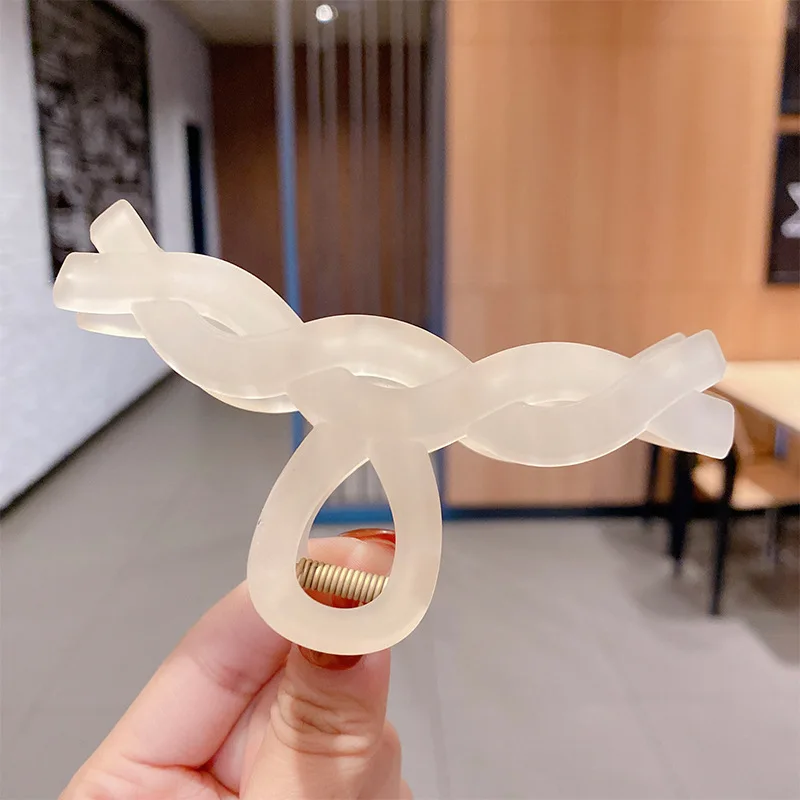 

BEMAY 1PC Korean Solid Big Hair Claws Elegant Frosted Acrylic Hair Clips Hairpins Headwear for Women Girls Hair Accessories