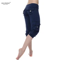 allukasa 2021 new fashion women s pants casual street clothing solid color pocket sports pants trousers cropped