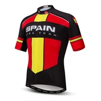 spanish team cycling jersey unisex short sleeve cycling jersey clothing apparel quick dry moisture wicking cycling sports