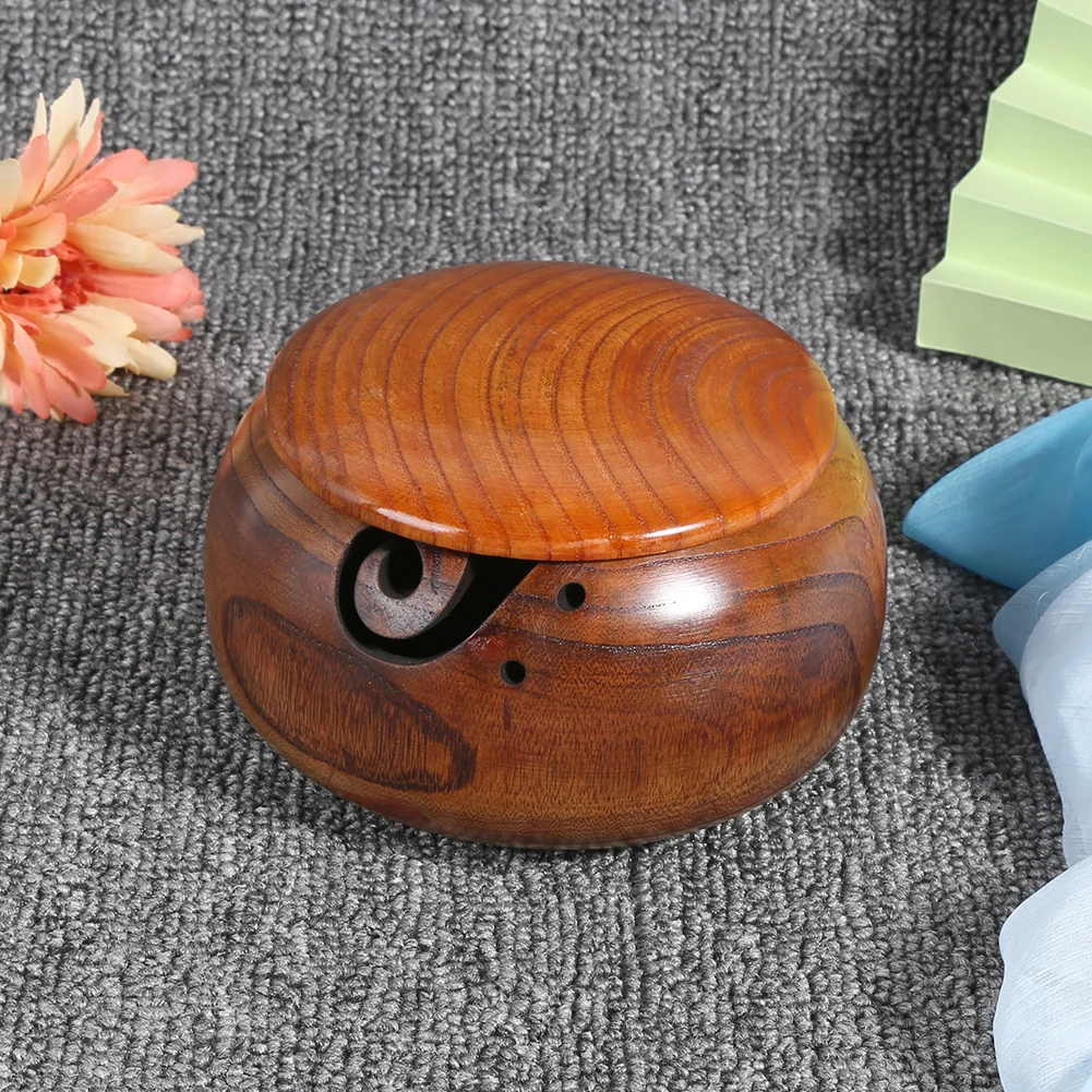 Экологичная Деревянная миска для хранения пряжи органайзер вязания вязаной