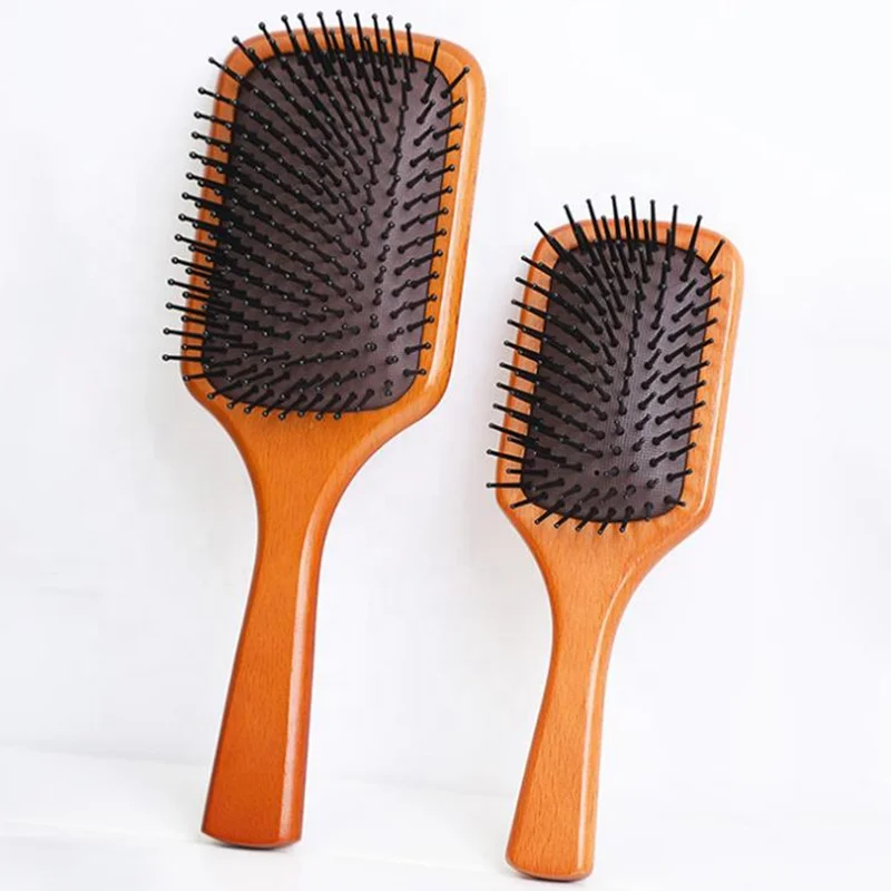 

Bamboo Hair Brushes 100% Natural Eco-friendly Bamboo Bristles Scalp Anti-Static Hair Detangle Paddle Cushion Hair Loss Massages
