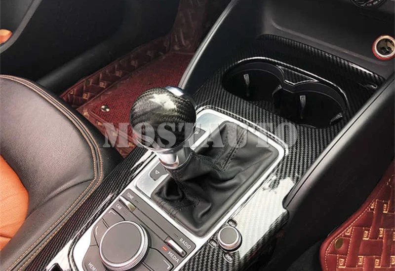 Центральная консоль для Audi A3 S3 из углеродного волокна ручка переключения передач